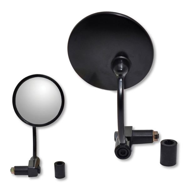 KENSEAN BAR-END ROUND MIRROR BK MAT 920033