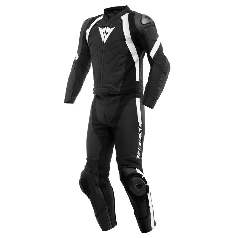 DAINESE AVRO 4 LTHR 2PCS SUIT BLK-MATT/BLK-MATT/WHT 1513479-22A-52