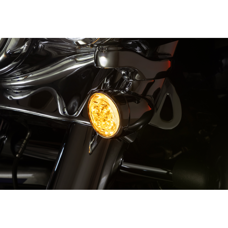 CIRO LLC TURN SIGNAL INSERT - FRONT - CHROME/CLEAR 45403