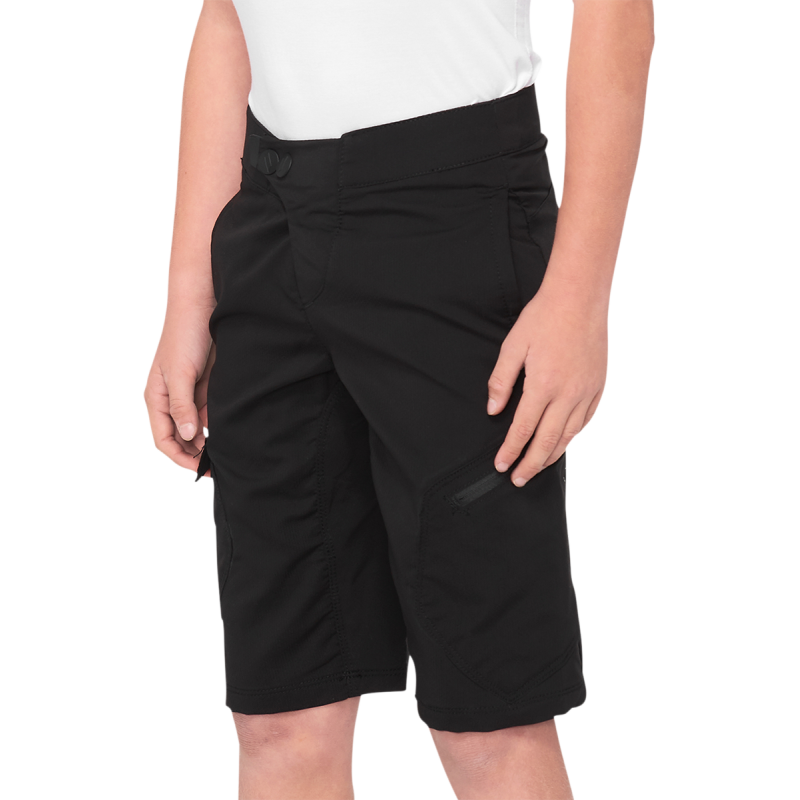 100% RIDECAMP YOUTH SHORTS BLACK 26 40033-00002