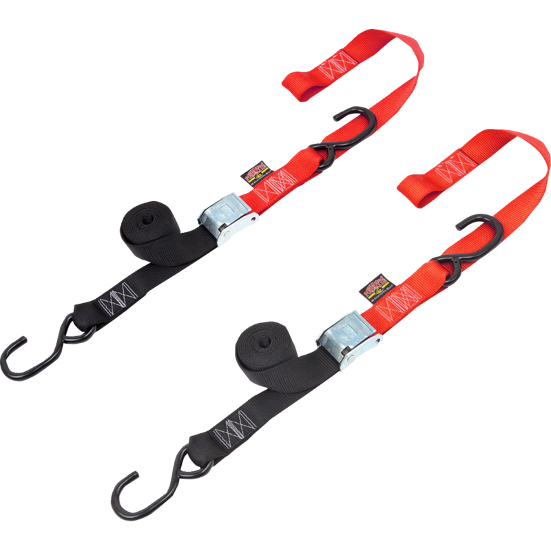 POWERTYE MFG. CAM BUCKLE 1.5" TIEDOWN BLACK/RED 29621