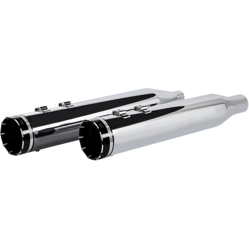 KHROME WERKS 4.5" HP-PLUS CHROME TRACER BILLET TIP MUFFLERS 2017+ TOURING 202735