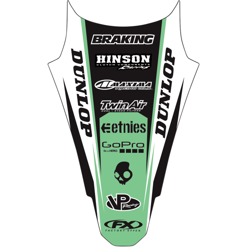 FACTORY EFFEX 06-08 KXF250/450 REAR FENDER DECAL KIT (16) 19-32124