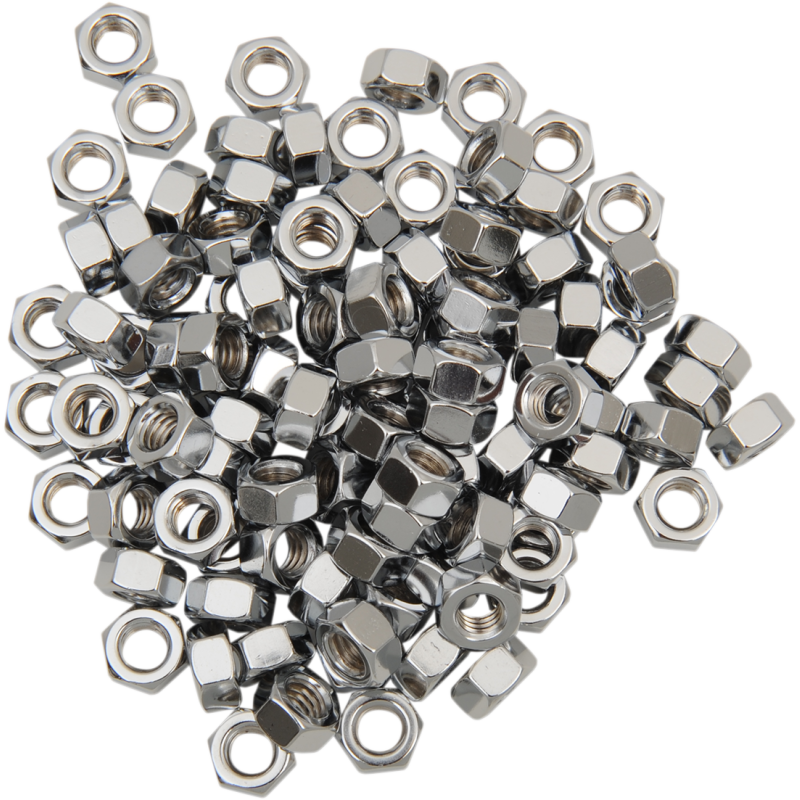 DRAG SPECIALTIES 5/16-18 HEX NUTS COARSE(100)CY-CHROME MPB169