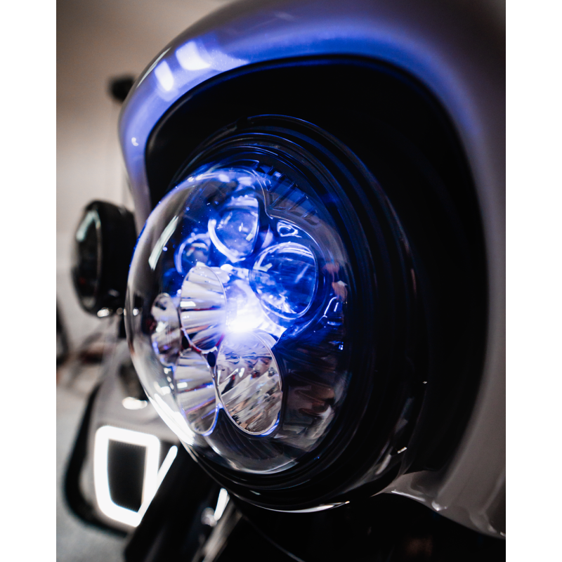 CUSTOM DYNAMICS HEADLIGHT SHARK DEAMON 7" LED COLOR CHANGING SD2-7-14