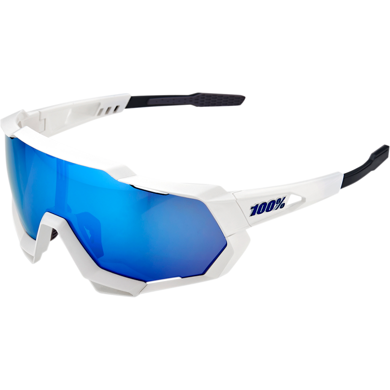 100% SPEEDTRAP MATTE WHITE W/ HIPER ICEBERG BLUE MIRROR LENS 60012-00003