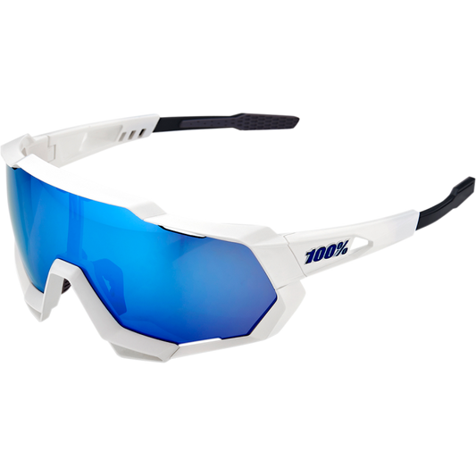 100% SPEEDTRAP MATTE WHITE W/ HIPER ICEBERG BLUE MIRROR LENS 60012-00003