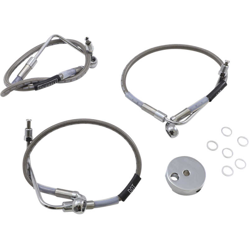 RUSSELL 94-05 FLHR/I FRONT BRK LINE KIT S/S R08756DS
