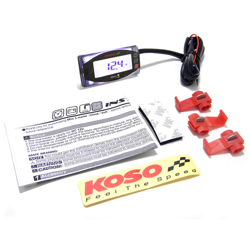 KOSO MINI 3 CLOCK / VOLT METER BA003160