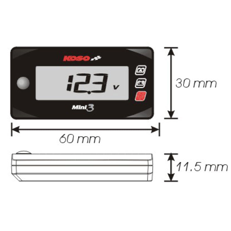 KOSO MINI 3 AMP / VOLT METER BA003190