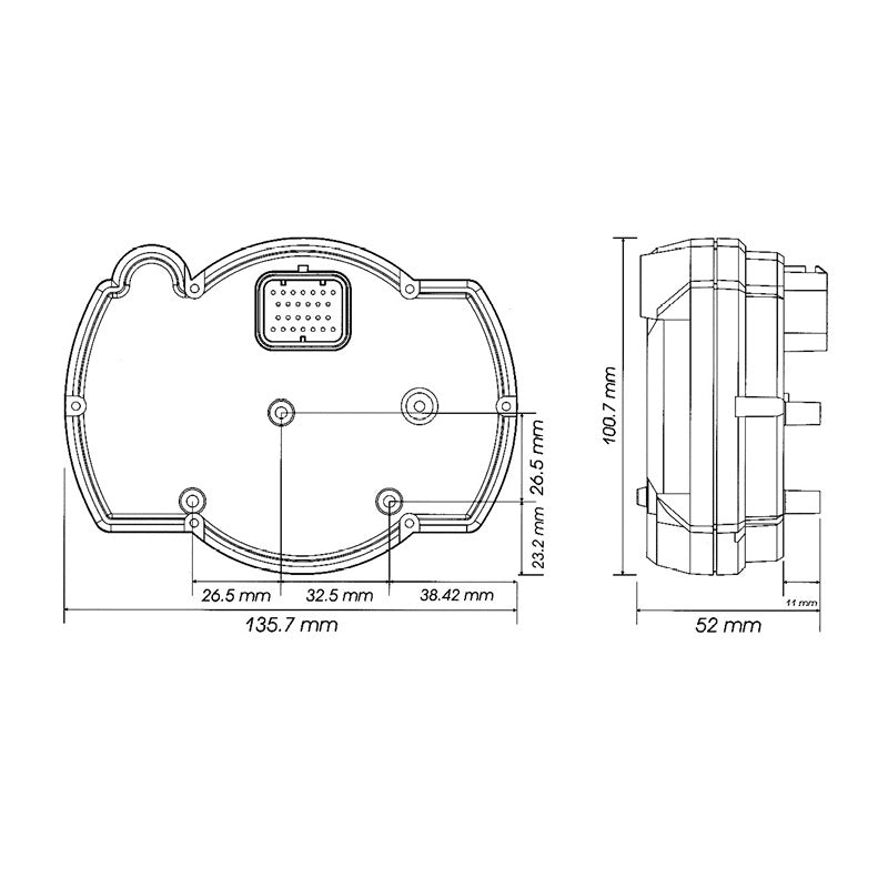 KOSO SPEEDOMETER GP STYLE RX-2N(0-20 000 RPM)BK FACE BA015B25