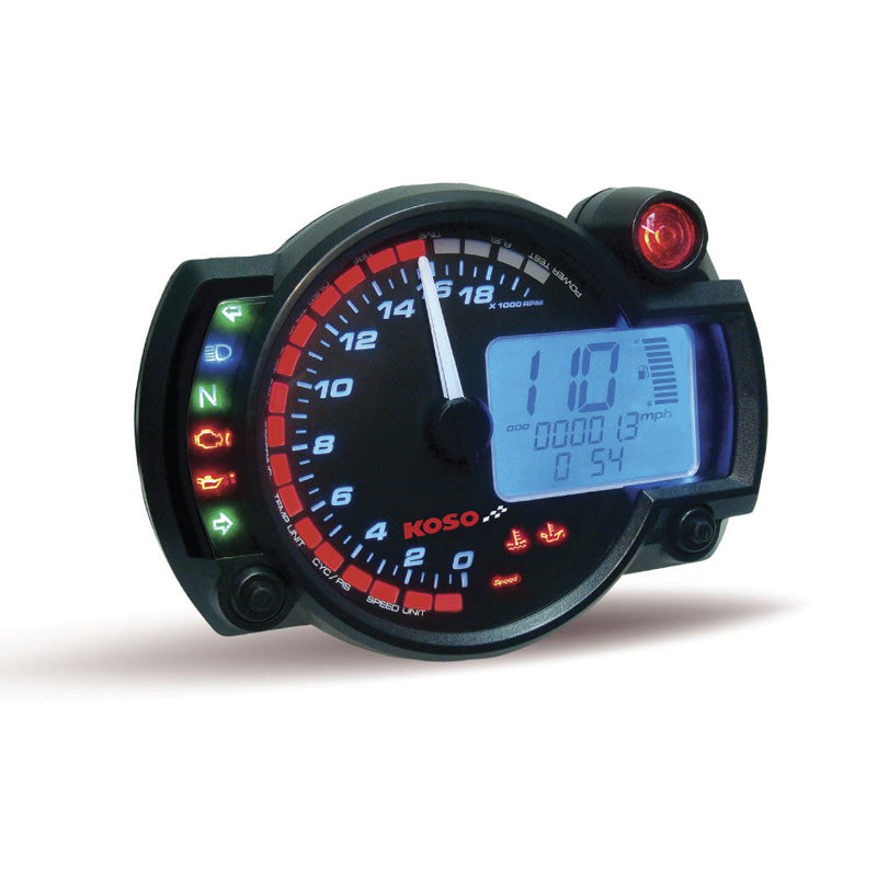 KOSO SPEEDOMETER GP STYLE RX-2N(0-20 000 RPM)BK FACE BA015B25