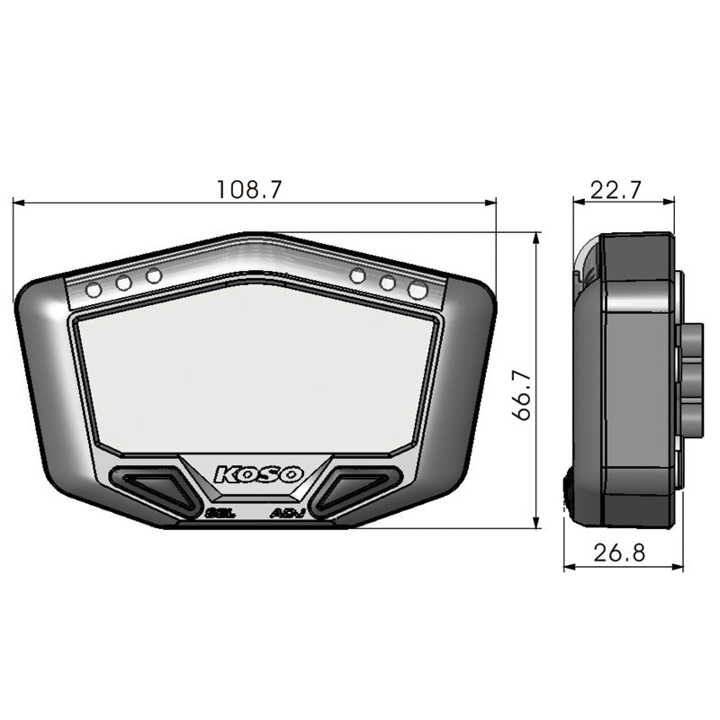 KOSO DB-02 DIGITAL LCD METER OFF-ROAD VERSION BA022W00
