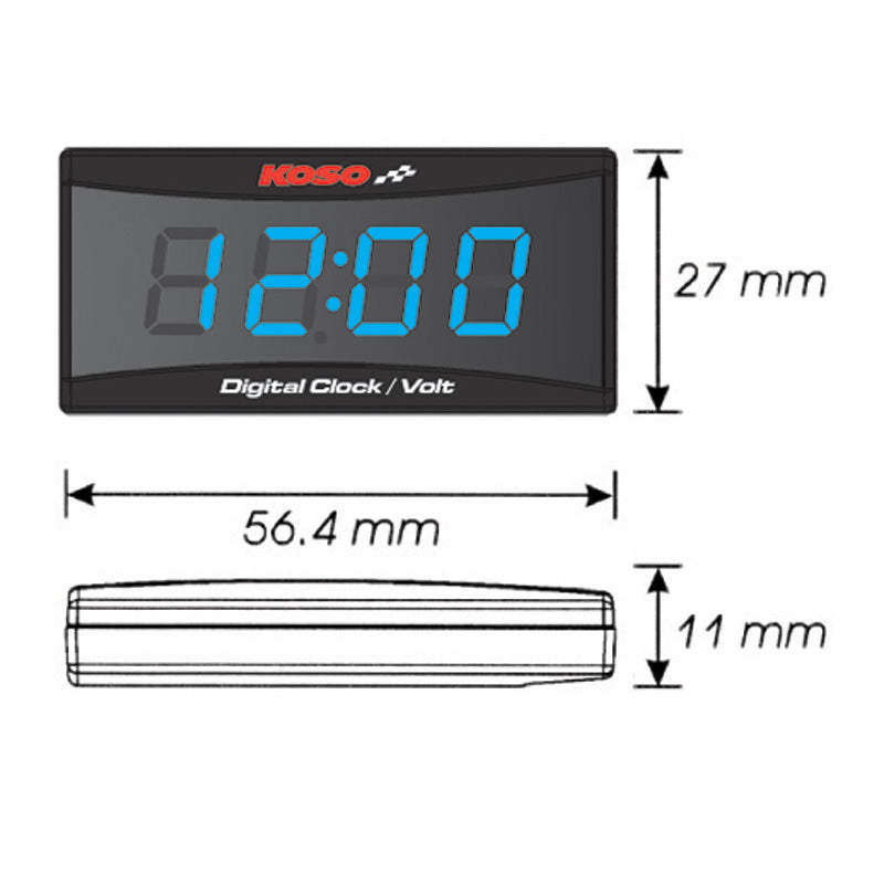 KOSO SUPER SLIM STYLE CLOCK / VOLT METER BA024B50