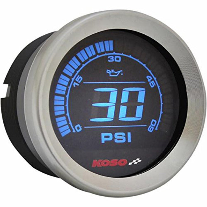 KOSO HD-02P HARLEY 2'' OIL PRESSURE - SILVER BEZEL BA050410