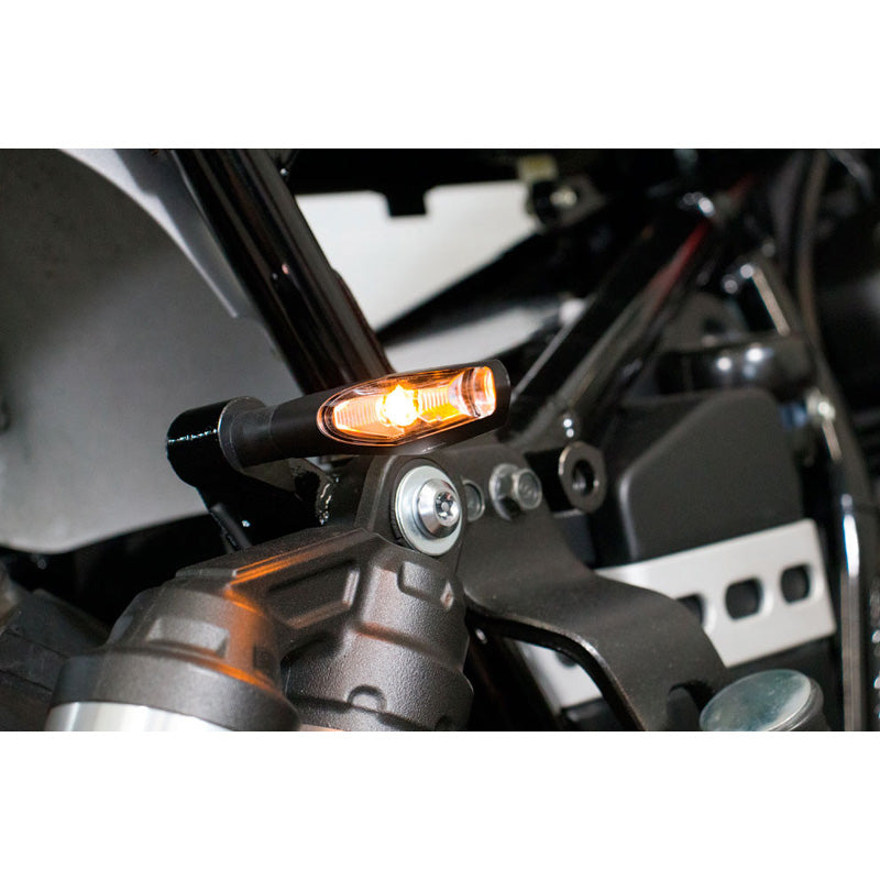 KOSO LED INDICATORS -JET - MATTE BK WITH CLR LENS (PR) HE101K20
