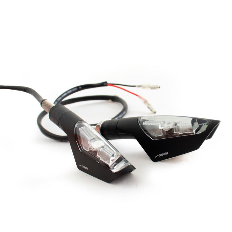 KOSO LED INDICATORS -JET - MATTE BK WITH CLR LENS (PR) HE101K20