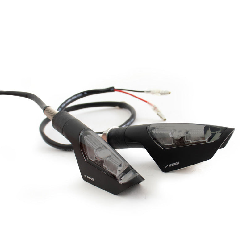 KOSO LED INDICATORS-JET-MATTE BK WITH SMOKE LENS (PR) HE101K30
