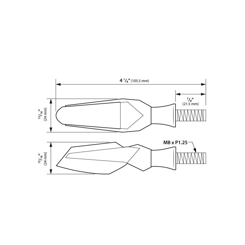 KOSO LED INDICATORS-MARS-MATTE BLACK CLEAR LENS (PAIR) HE103K01