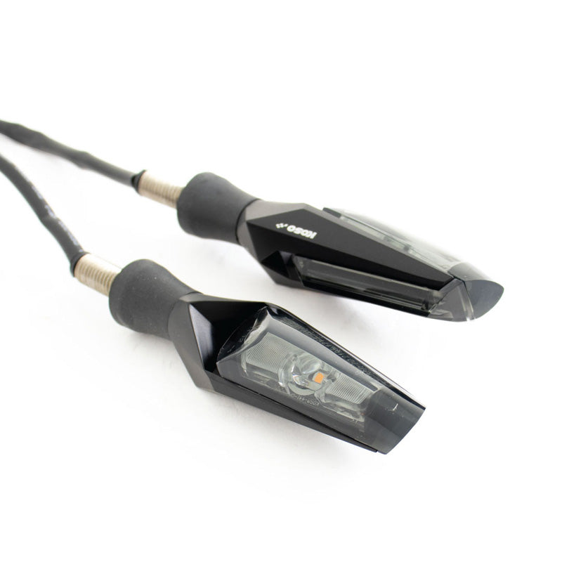 KOSO LED INDICATORS-MARS-MATTE BLACK CLEAR LENS (PAIR) HE103K01