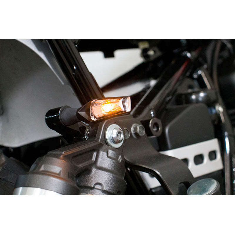 KOSO LED INDICATORS-MARS-MATTE BLACK SMOKE LENS (PAIR) HE103K11
