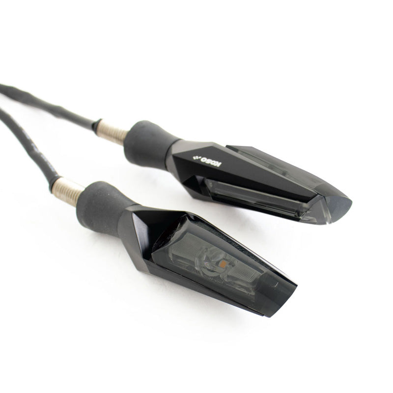 KOSO LED INDICATORS-MARS-MATTE BLACK SMOKE LENS (PAIR) HE103K11