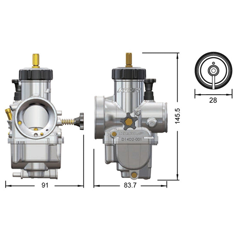 KOSO KCR CARBURATOR 28MM DA28C000