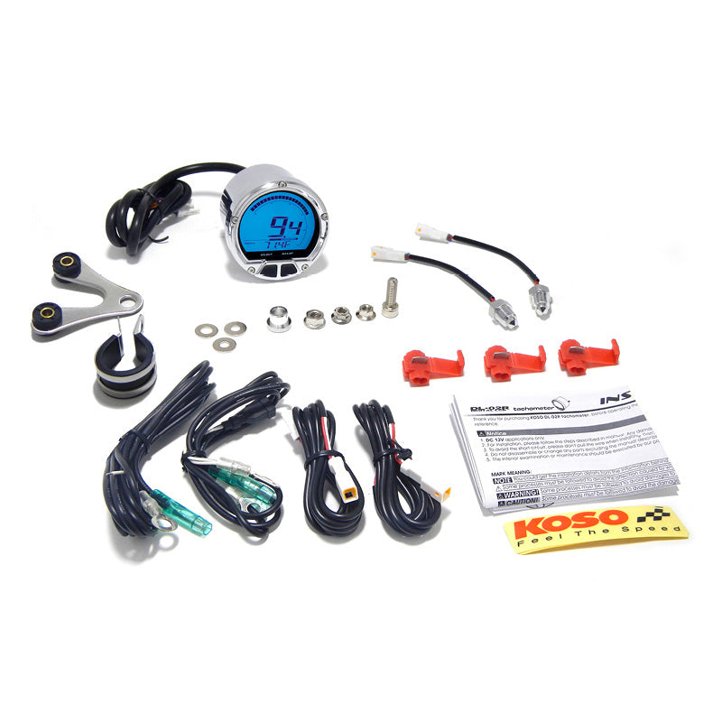 KOSO DL-02R GP STYLE TACHOMETER-BLACK CASING FOR HARLE BA555B16-HD