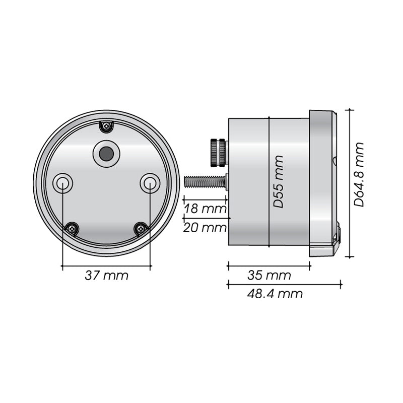 KOSO DL-02R GP STYLE TACHOMETER-BLACK CASING FOR HARLE BA555B16-HD