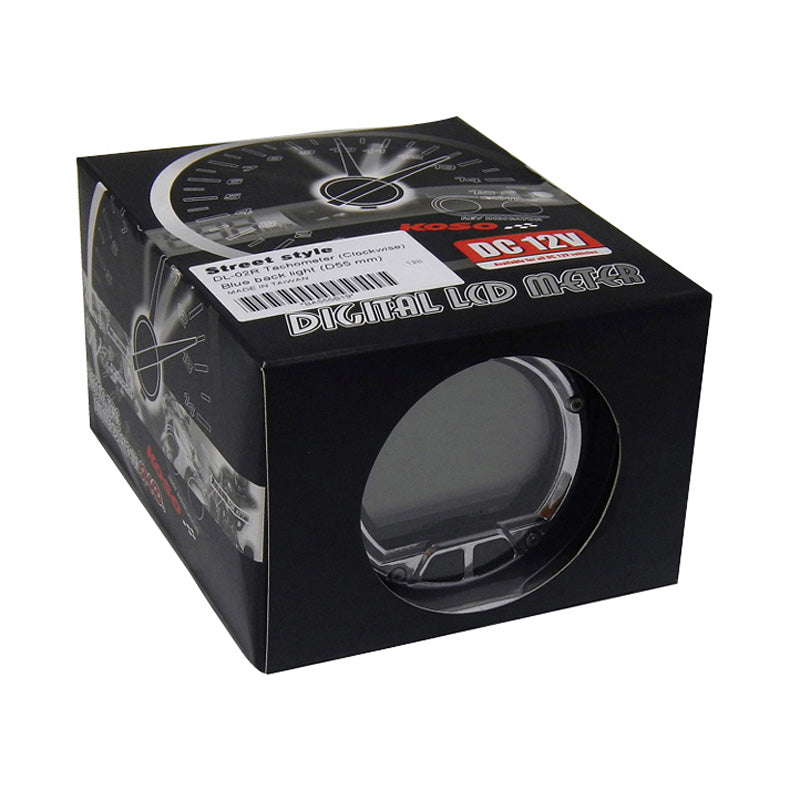 KOSO DL-02R GP STYLE TACHOMETER-BLACK CASING FOR HARLE BA555B16-HD