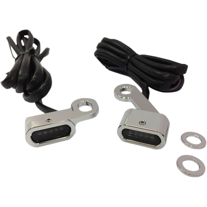 DRAG SPECIALTIES 04-19 XL LED H/B MRKR LIGHTS CHR SMK PR L22-0231CE