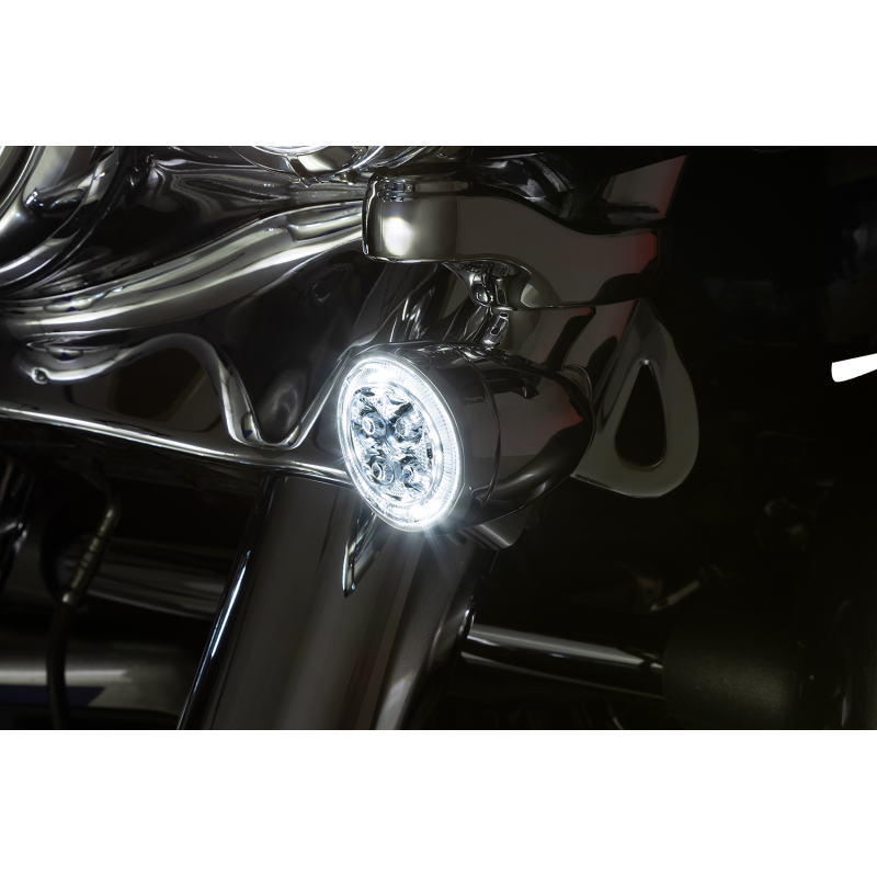 CIRO LLC TURN SIGNAL INSERT - FRONT - CHROME/CLEAR 45403