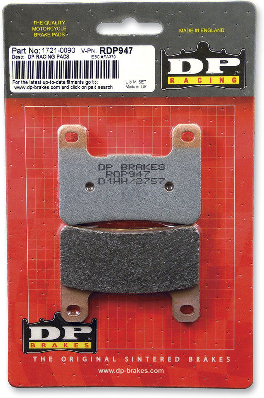 DP BRAKES RDP947 RACE COMPOUND BRAKE PAD SET RDP947