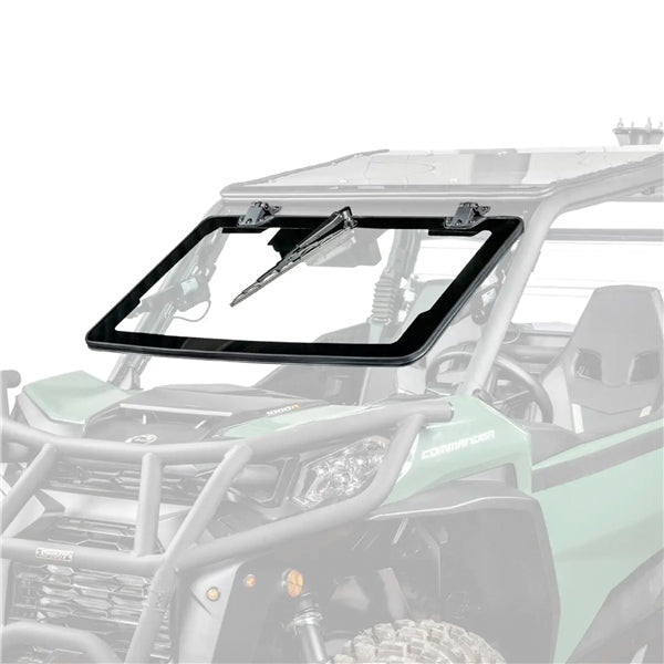 SUPER ATV WINDSHIELD GLASS FLIP W/WIPER FGWSCACOMW01