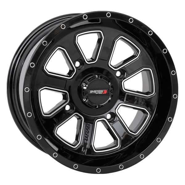 SYSTEM 3 14X7 4/137 4+3 GLS ST-4 BK WHEEL 522073