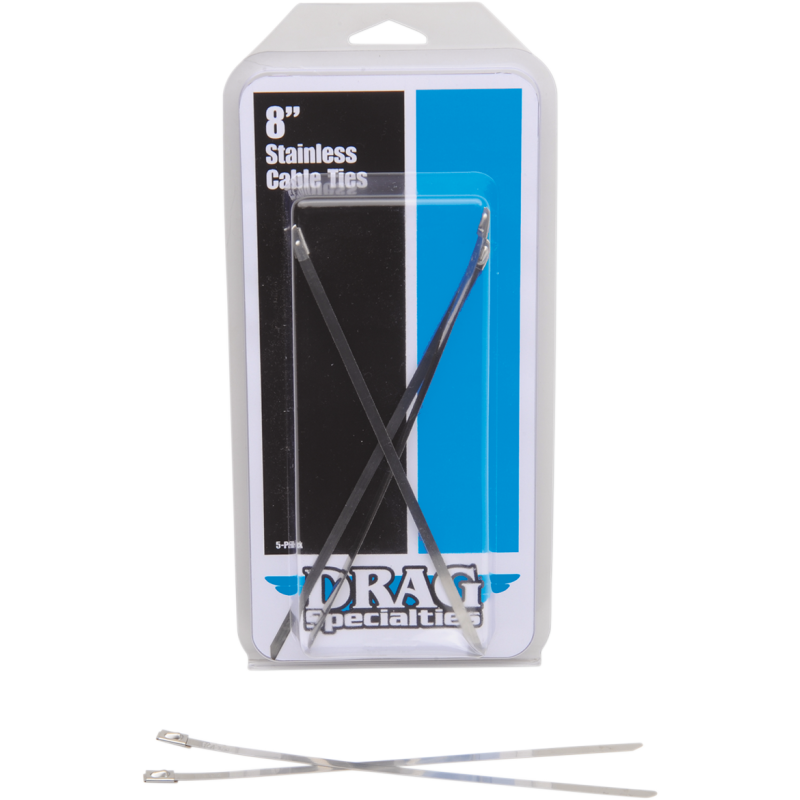 DRAG SPECIALTIES DRAG S/STEEL CBL TIES 8" (5PK) 304-0508D