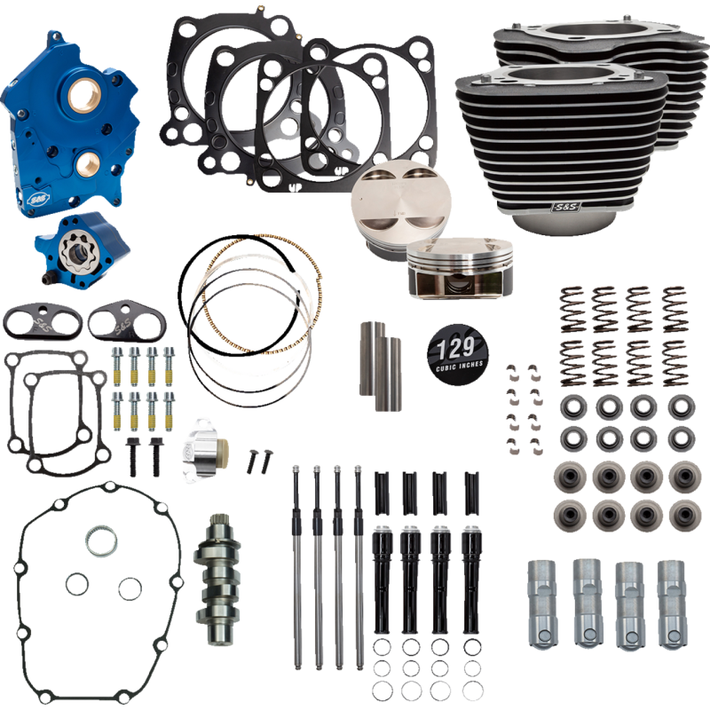 S&S CYCLE 129” BLACK W/HIGHLIGHT (OIL / CHAIN / BLACK) 310-1225