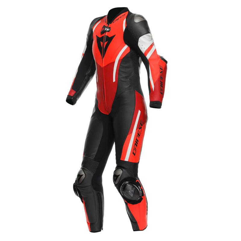 DAINESE MISANO 3 PERF D-AIR 1PC LTHR WMN BLK/RD/FLUO-RD 4 2D10031-12I-46