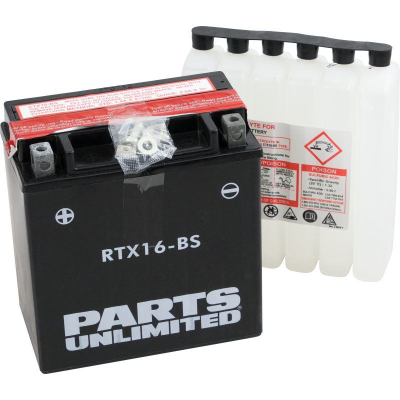 PARTS UNLIMITED BATTERIES CTX16-BS W/ACID PACK PC CTX16-BS