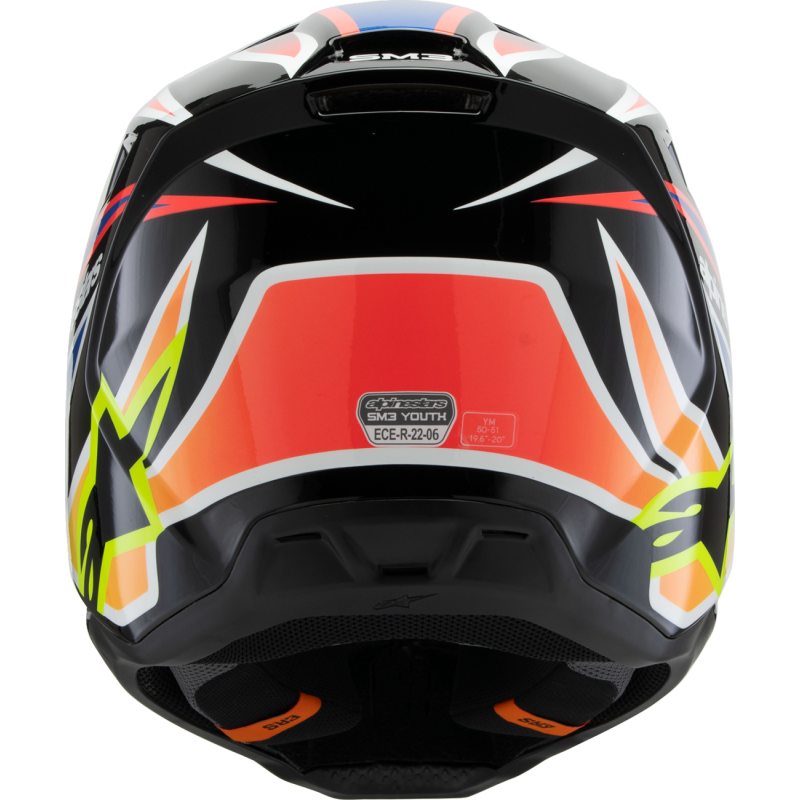 ALPINESTARS HELMET SM3 YTH WURX B/Y/BL/R S ECE06 8302125-1574-YS