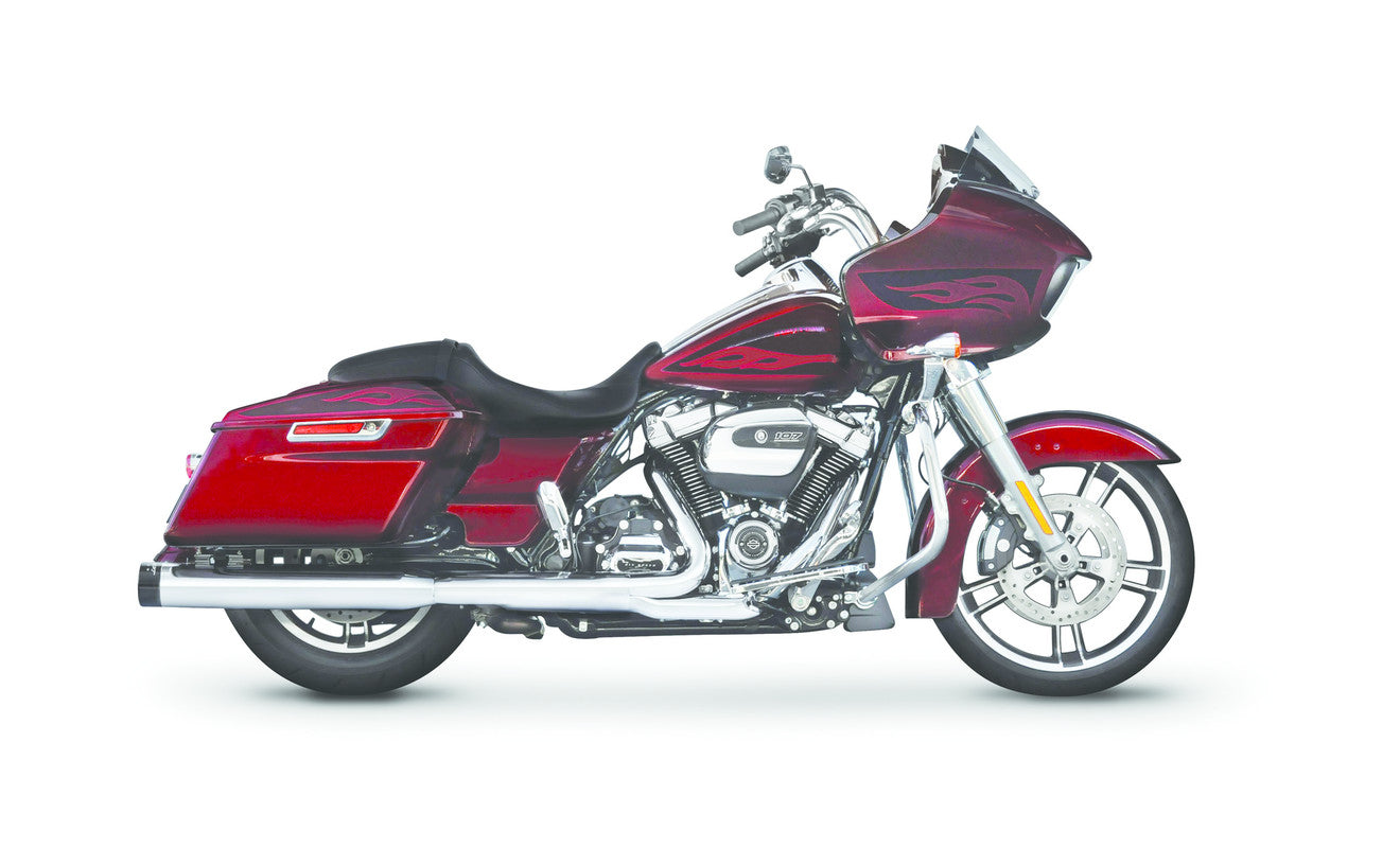 RINEHART RACING 17-23 FLH 4"SO MUFFLERS CHR/BLK END CAPS 500-0106