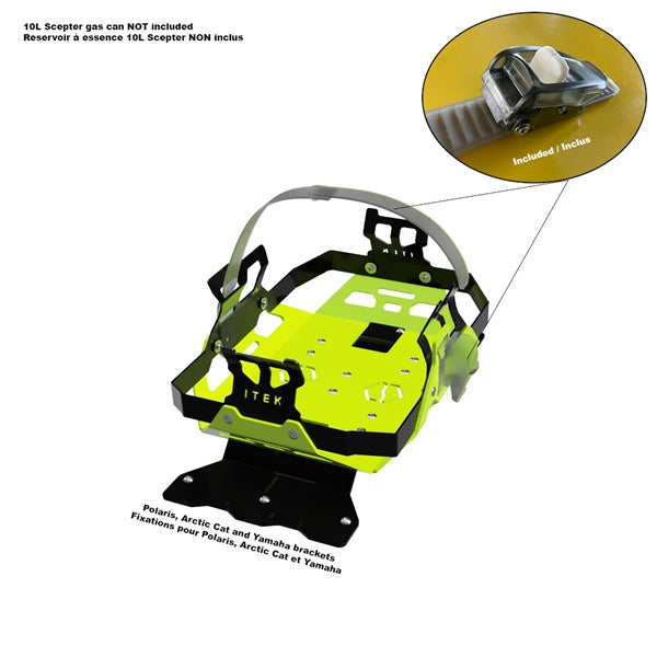 ITEK FUEL PACK BRACKET LIME SQUEEZE POL ITEK RACK02-PO-LS