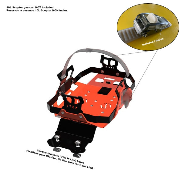 ITEK FUEL PACK BRACKET RD LAVE SKIDOO ITEK RACK02-SD-RE
