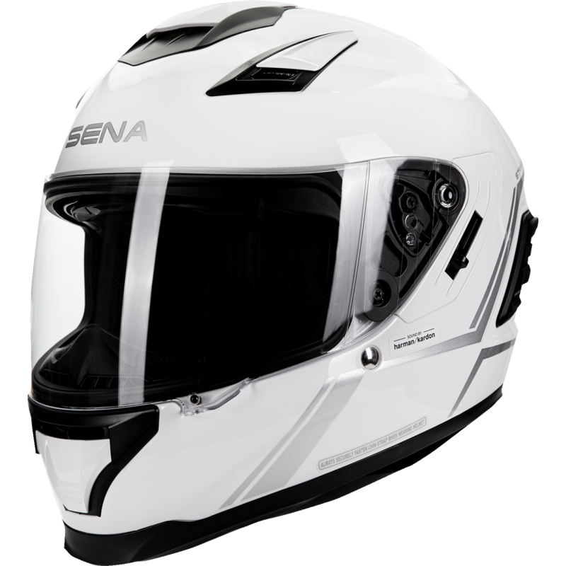 SENA STRYKER SMART HELMET FULL-FACE GLOSSY WHITE S SIZE DOT STRYKER-GW00S1