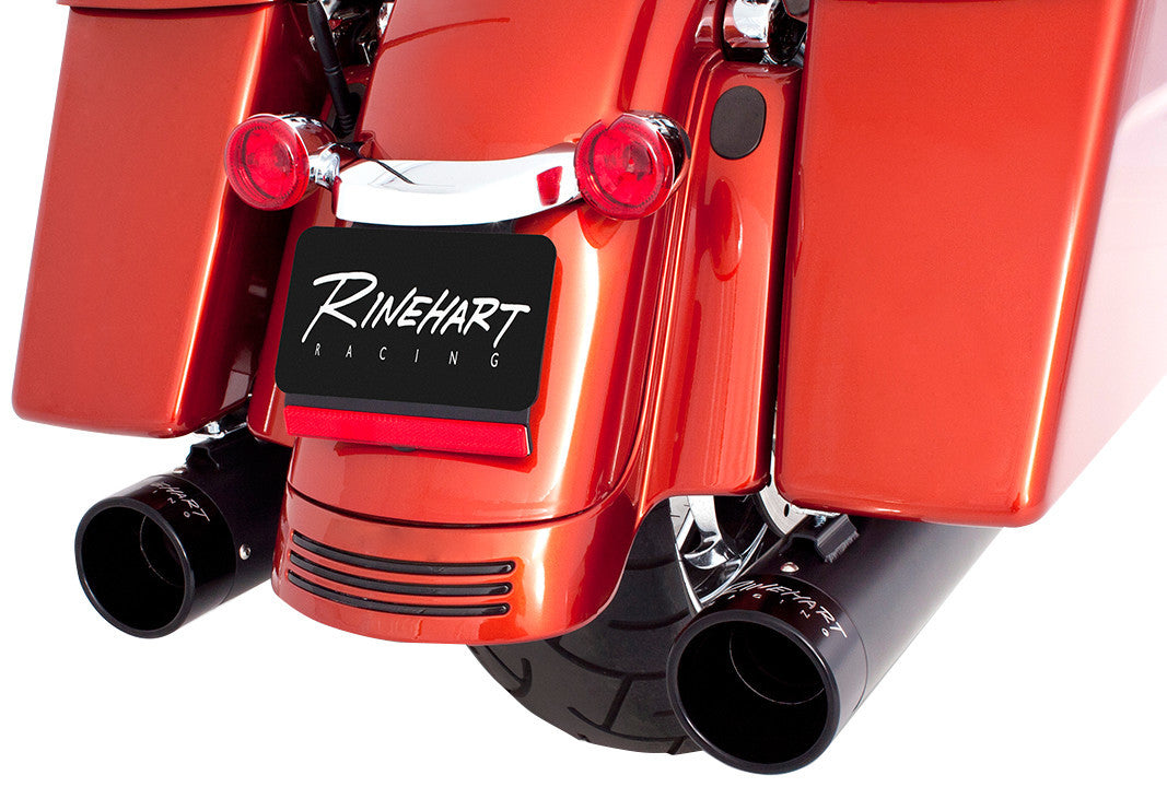 RINEHART RACING 95-16 FLH 4" SO MUFFLERS BLK W/BLK END CAPS 500-0103