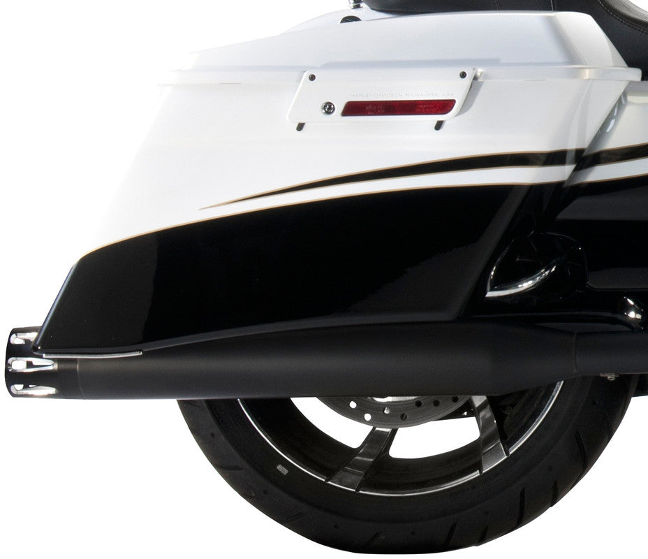 RINEHART RACING 95-16 FLH 4" SO MUFFLERS BLK W/BLK MERGE END CAPS 500-0103-MERGE