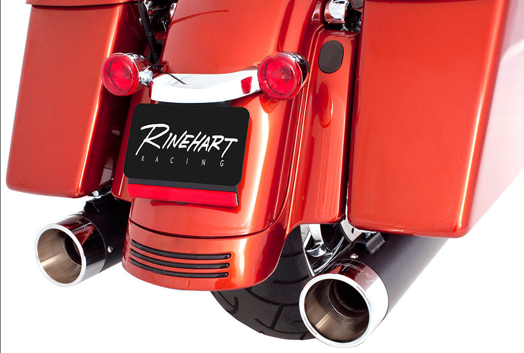RINEHART RACING 95-16 FLH 4" SO MUFFLERS BLK W/CHR END CAPS 500-0103C