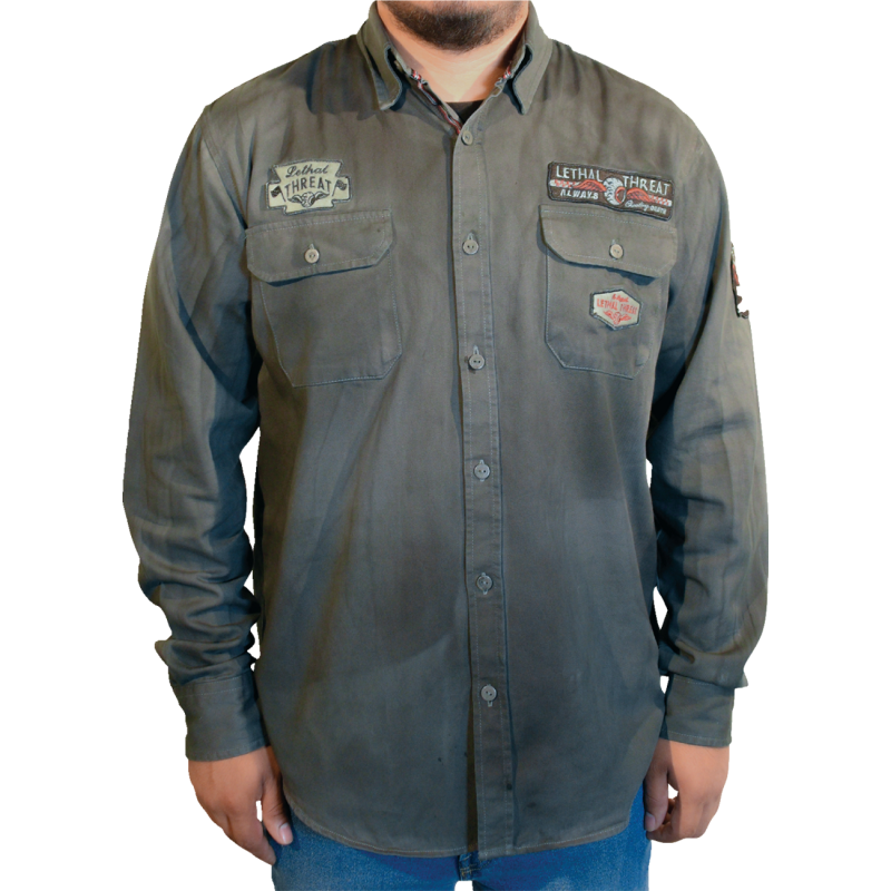 LETHAL THREAT SHRT KUSTOM KULT LS GY XL MG60133XL