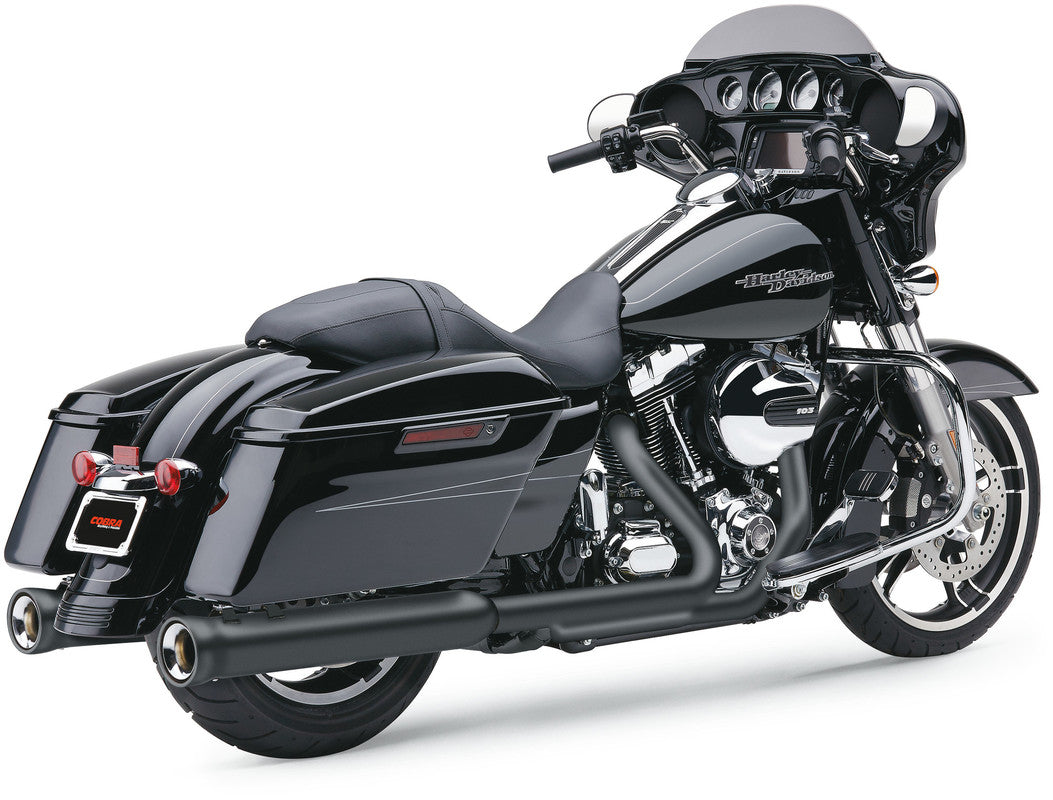 COBRA 17-18 FLH MUFFLERS 4" NH BLACK 6109RB