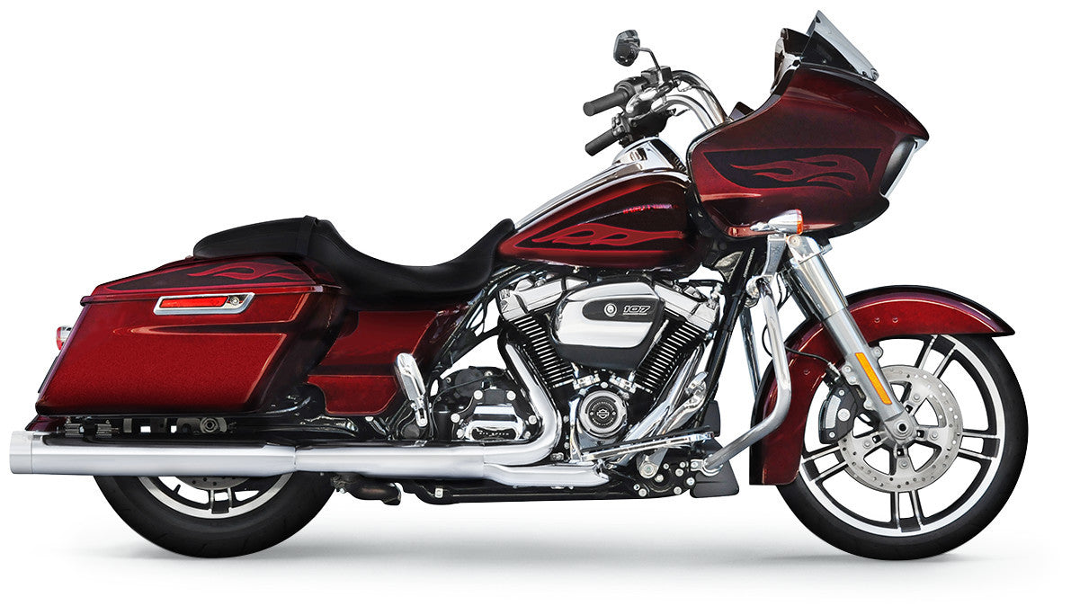 RINEHART RACING 17-23 FLH 4"SO MUFFLERS CHR/CHRM END CAPS 500-0106C